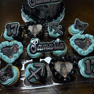  6” Heart Cake & GLAM Cupcakes