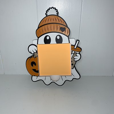Ghost With Pumpkin Sticky Note Holder