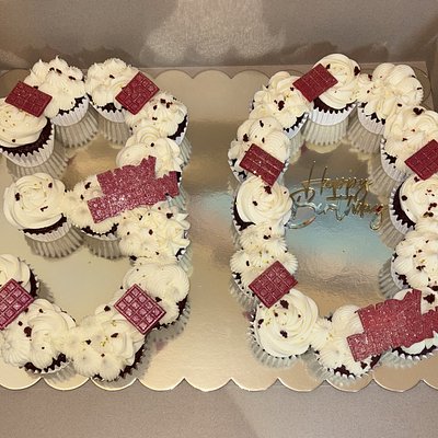 Two-Number Pull-Apart Cupcake Cake