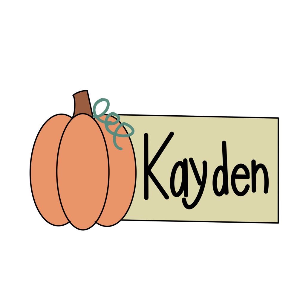 Pumpkin Name Plaque