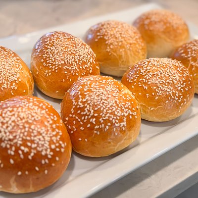 Sourdough Discard Hamburger Buns (8) 
