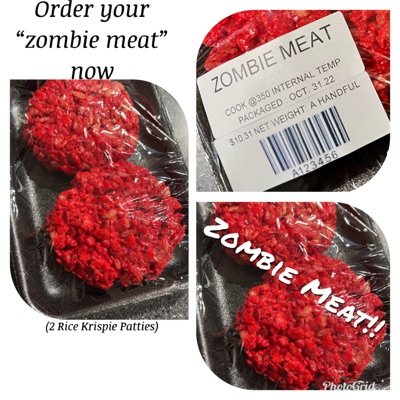 Zombie Meat (2 Rice Krispie Patties) 