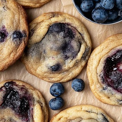 Blueberry Chewy Cookies 