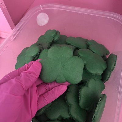 Lucky Charm Clover Macarons