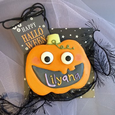 Personalized Halloween Pumpkin Cookie