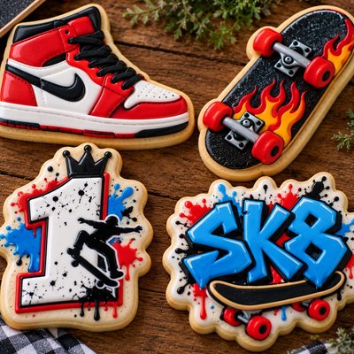 Skateboard Cookies Sugar Cookie 