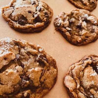 Sourdough Browned Butter Chocolate Chip Cookies With Flaky Sea Salt