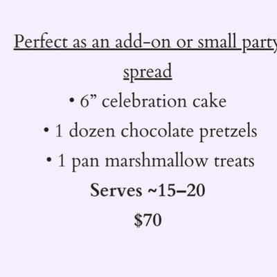 Add On Or For Smaller Celebrations 