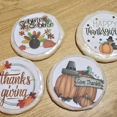 1 Dozen Thanksgiving Edible Image Cookies