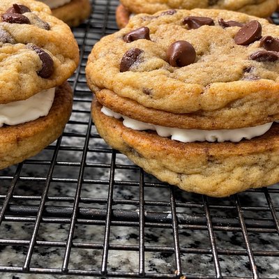 Brown Butter Bourbon Chocolate Chip Sandwiches 