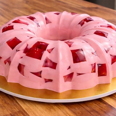 Gelatina Fresas Con Crema                                     Strawberry & Cream Jello