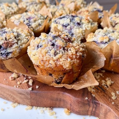 Sourdough Blueberry Lemon Muffins