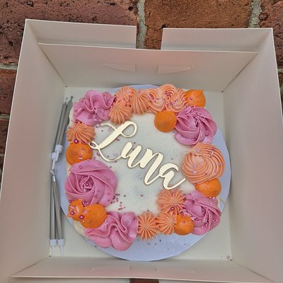 6" Square Sheet Cake With Personalised Charm