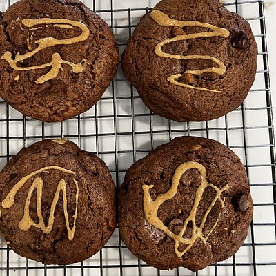 Sourdough Double Chocolate Peanut Butter Cookies (4 Ct)