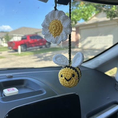 Bee + Daisy Car Mirror Charm