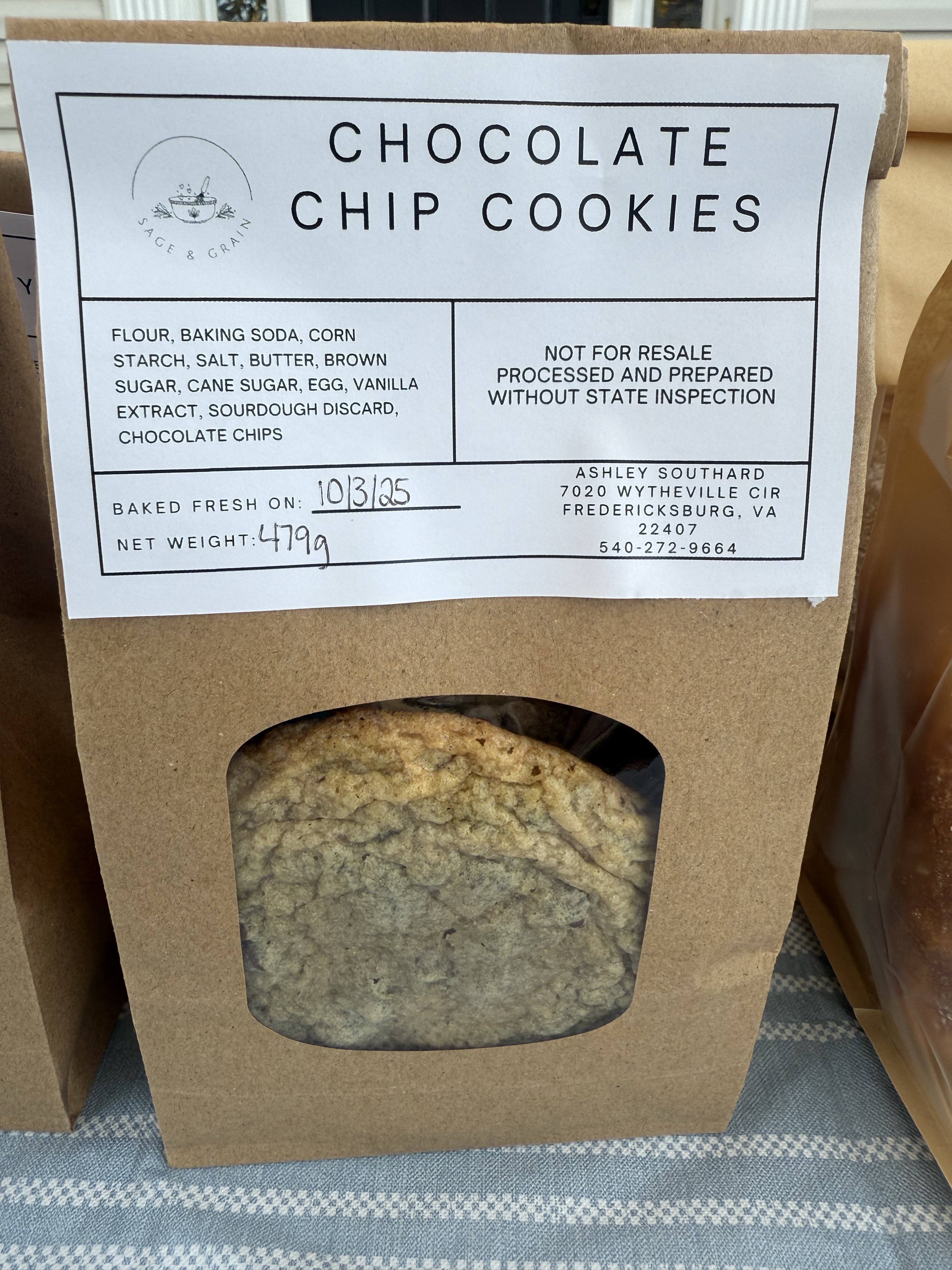 1/2 Dozen Chocolate Chip Cookies 
