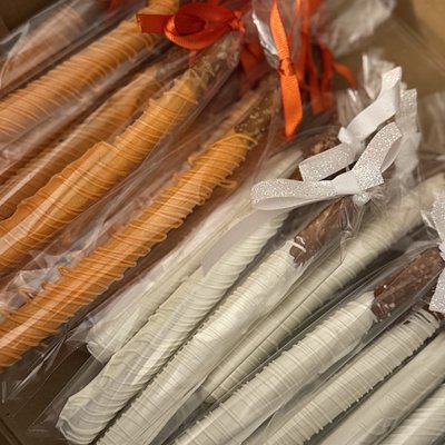 Chocolate Covered Pretzel Rods 1 Doz.