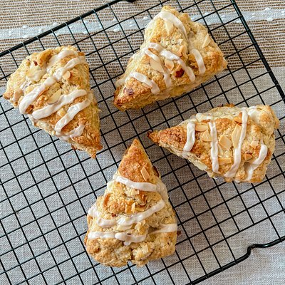 Vanilla Almond Sourdough Scones