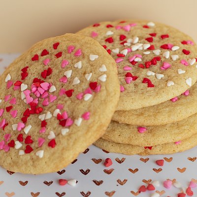 Sugar Cookies Heart Sprinkles Valentine’s Day Gift Box of 6 