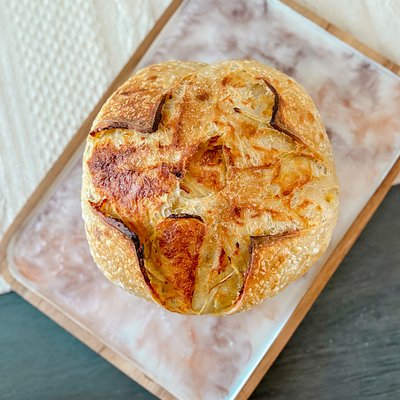 Caramelized Onion Gouda Sourdough Loaf