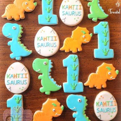 Dinosaur Birthday Sugar Cookies