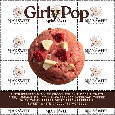 Girly Pop (Strawberry White Chocolate Chip Cookie) 