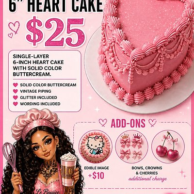 Single Layer Heart Cake Promotion 