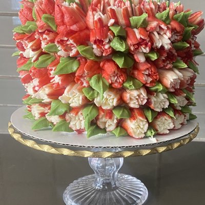 Flower Cake with Filling 