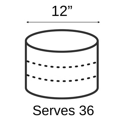 Single Tier Cake: 12 Inch (serves 36)