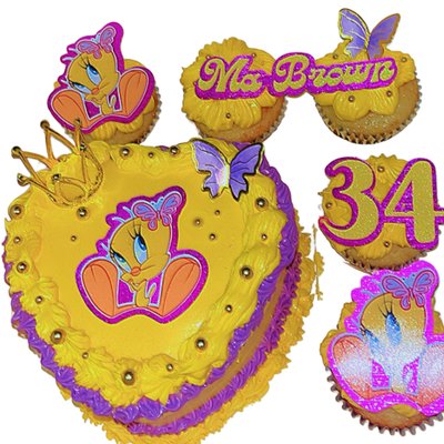Bento Heart/round Cake Box 5inch Cake“ W/5 Cupcakes 