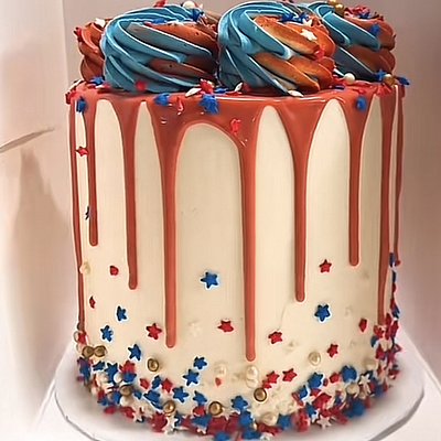 Red White And Blue Celebration Cake 