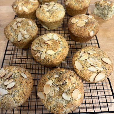 Almond Poppyseed Sourdough Muffins