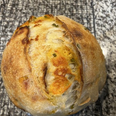 Vegan Cheddar Jalapeño Sourdough Loaf