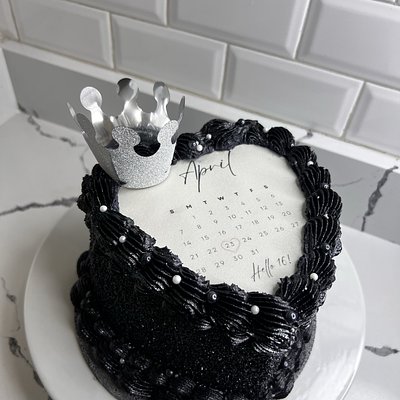 All Black Heart Cake