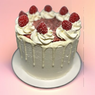 White Chocolate Raspberry Cake