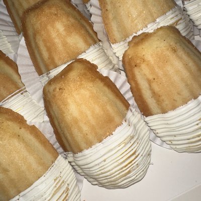 Madeleine Cookies Dipped In Chocolate 