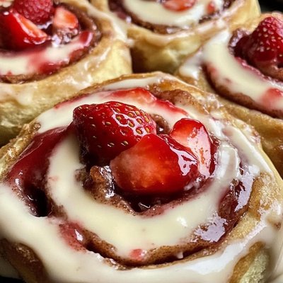 Strawberry Cream cheese Cinnamon Rolls 