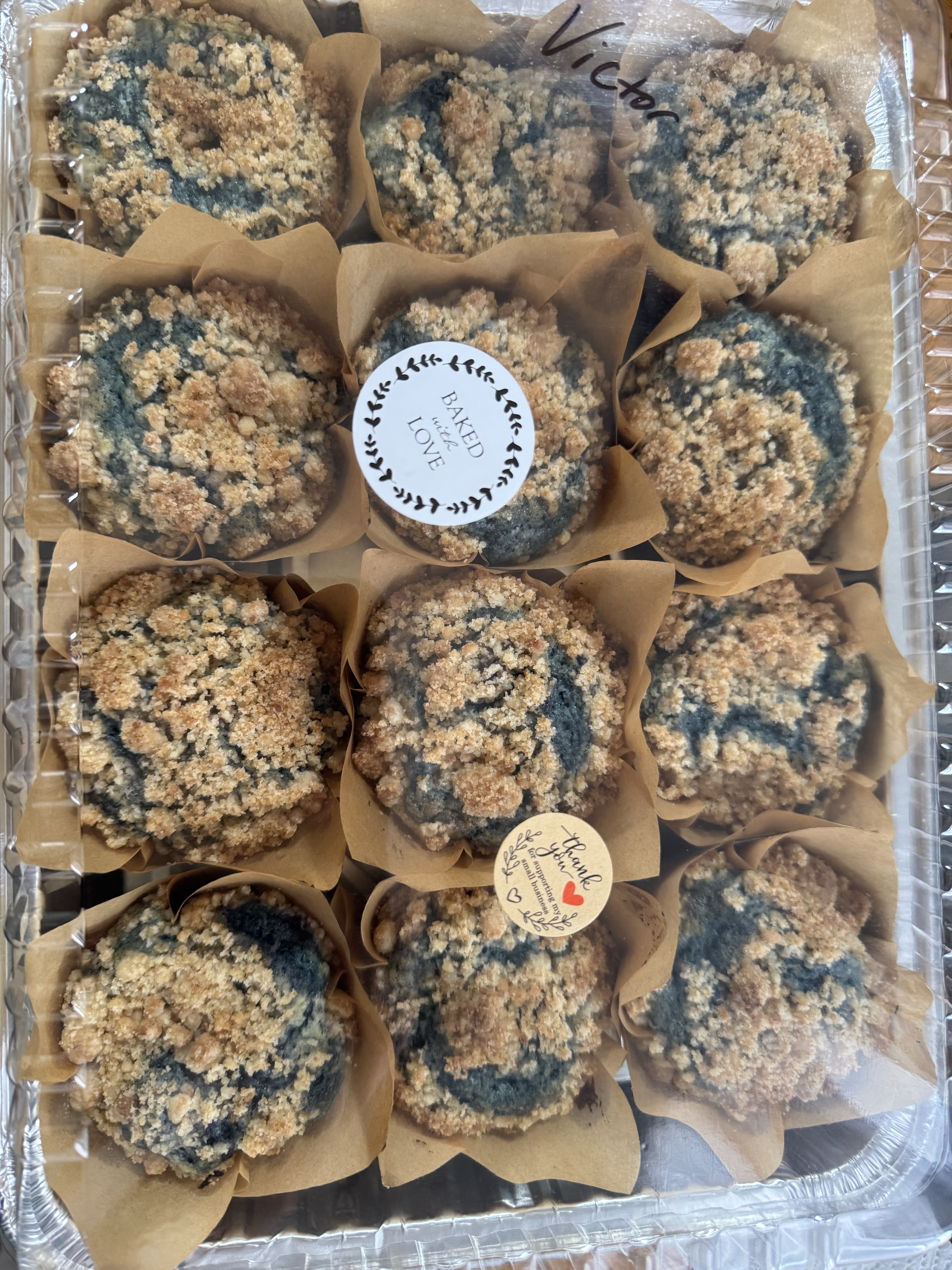 Sourdough Blueberry Streusel Muffins (12)