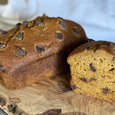 Pumpkin Spice Chocolate Chip Loaf Cake - Mini Loaf