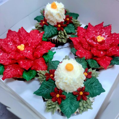 4 Boxed Cupcakes (Christmas Theme ) 
