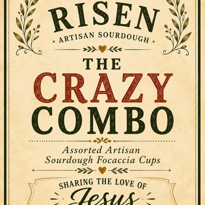 🌪️ I Gotcha Focaccia  Crazy Combo – Focaccia Cup Sampler (Mixed Dozen) 