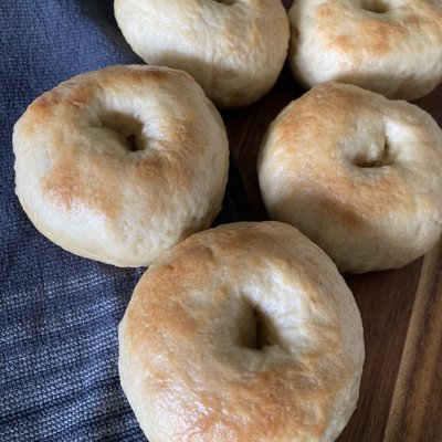 Plain Sourdough Bagels X6