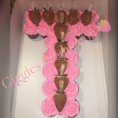 Monogram “Letter-Shaped” Cupcakes/Chocolate Strawberries