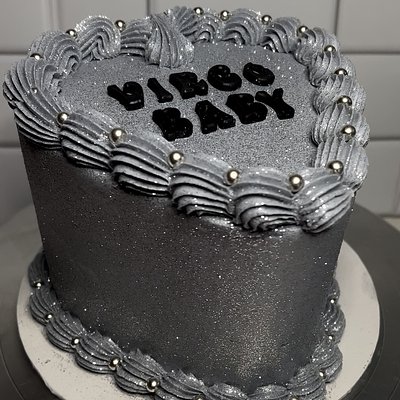 Glitter Heart Cake 