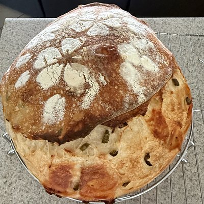 Chive and Cheddar Sourdough Boule 