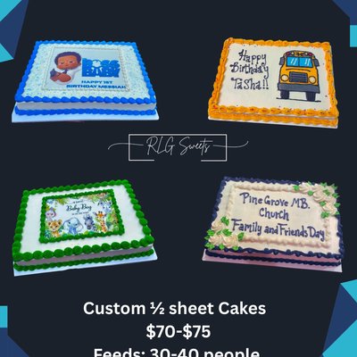1/2 Sheet Cakes 