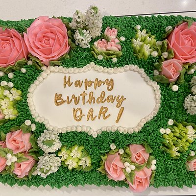 Garden Party - double layer 1/4 Sheet cake 