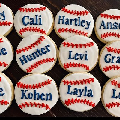 1 Dozen Basic decorated sugar Cookies - 2 Colors/  Simple Shape (your Choice Of Design)