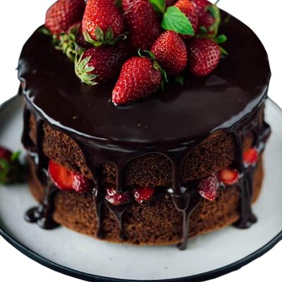 Chocolate strawberry Glazed Cake
