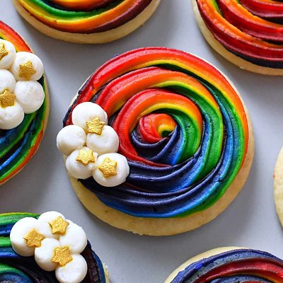 Rainbow Frosted Cookies (6-Pack)